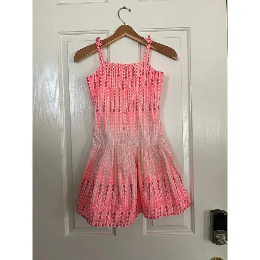 Gymboree Ice Cream Parlor Pink Dot Poplin Mini Dress Size 12
